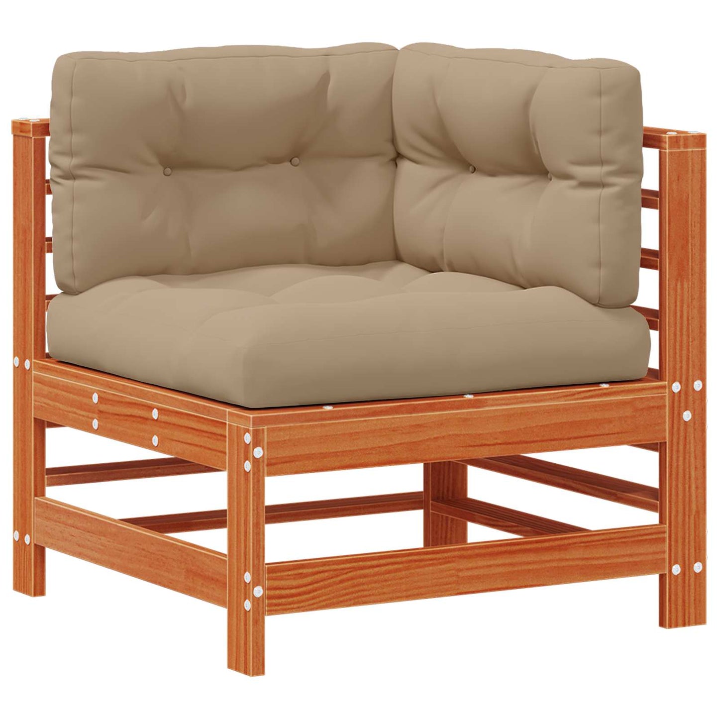 Gartenecksofa Massives Kiefernholz Wachsbraun