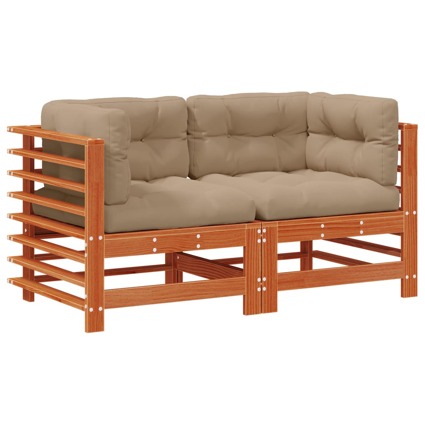 Gartenecksofa Massives Kiefernholz Wachsbraun