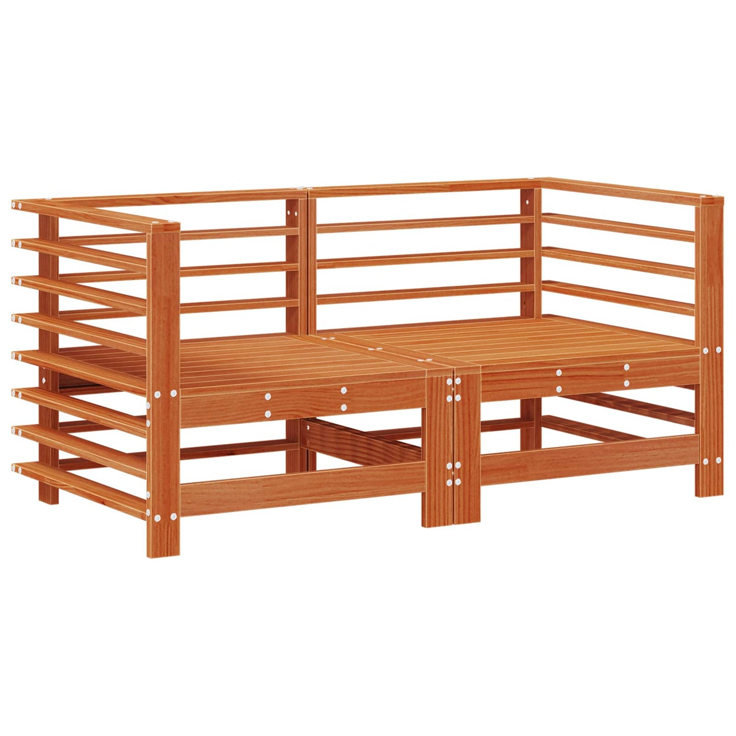 Gartenecksofa Massives Kiefernholz Wachsbraun
