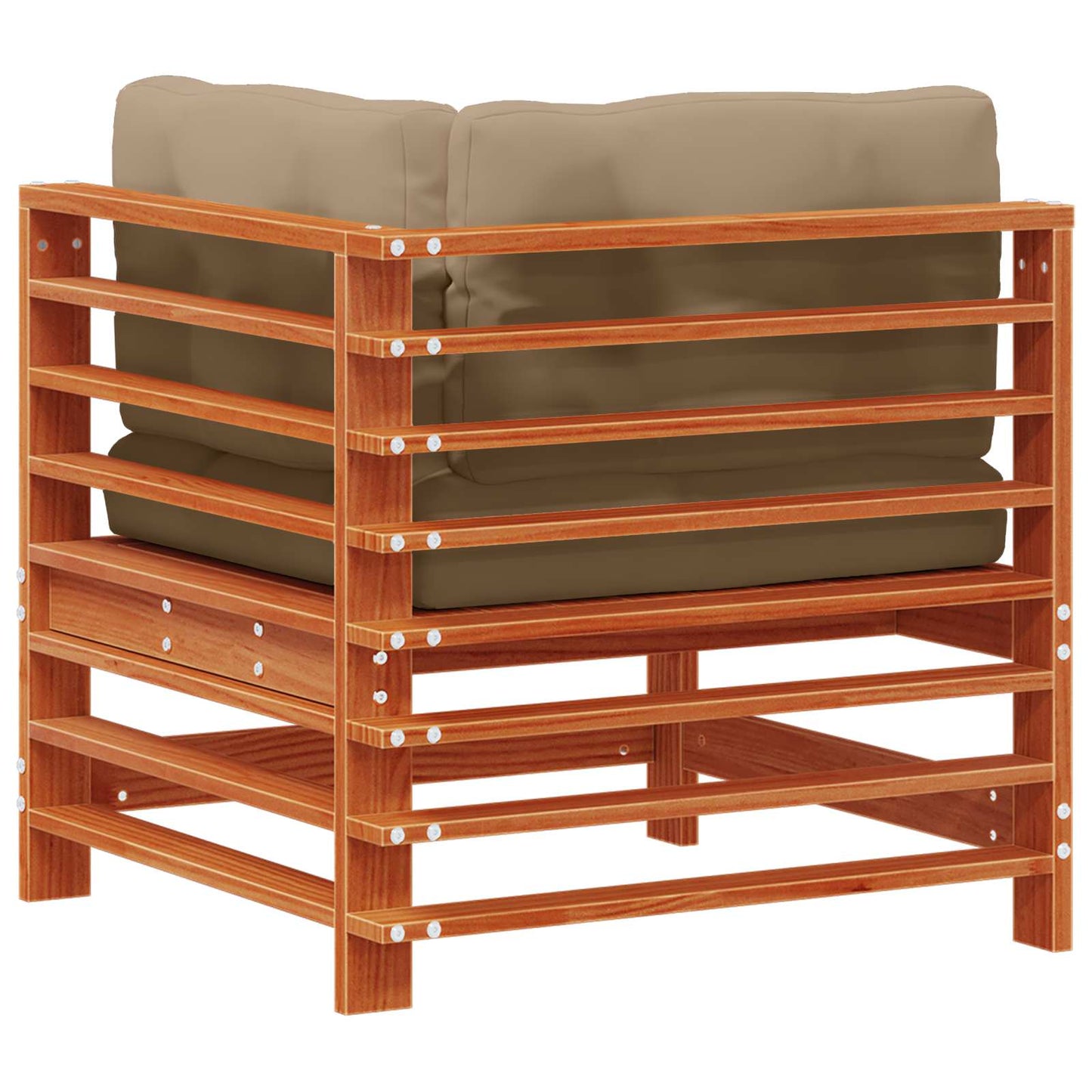 Gartenecksofa Massives Kiefernholz Wachsbraun