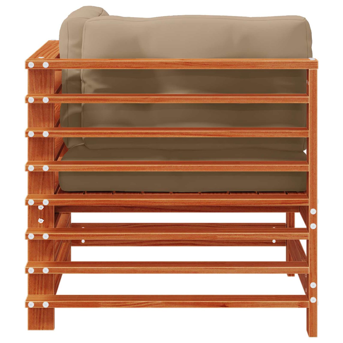 Gartenecksofa Massives Kiefernholz Wachsbraun