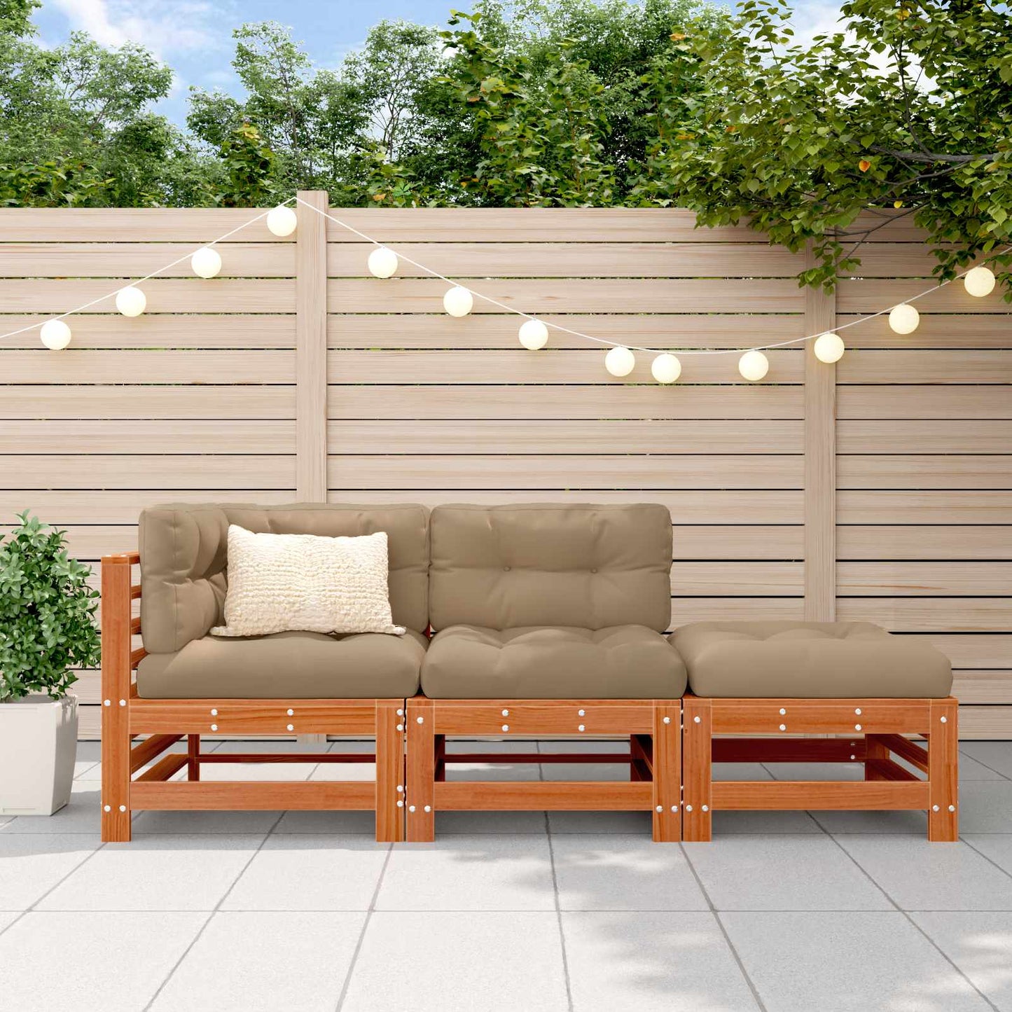 Sectional Sofa Einheiten 3 Stück Wachsbraun