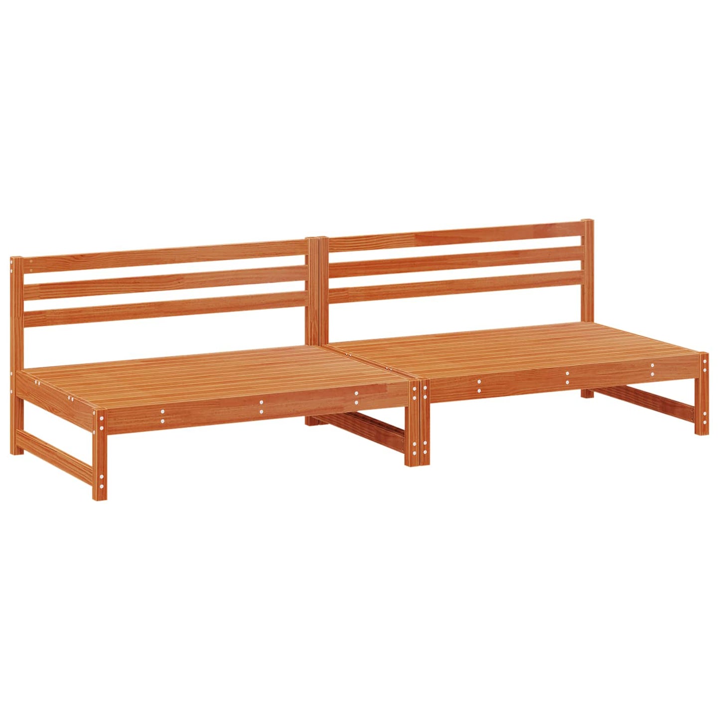 Garten Mittelssofa Massives Kiefernholz Wachsbraun