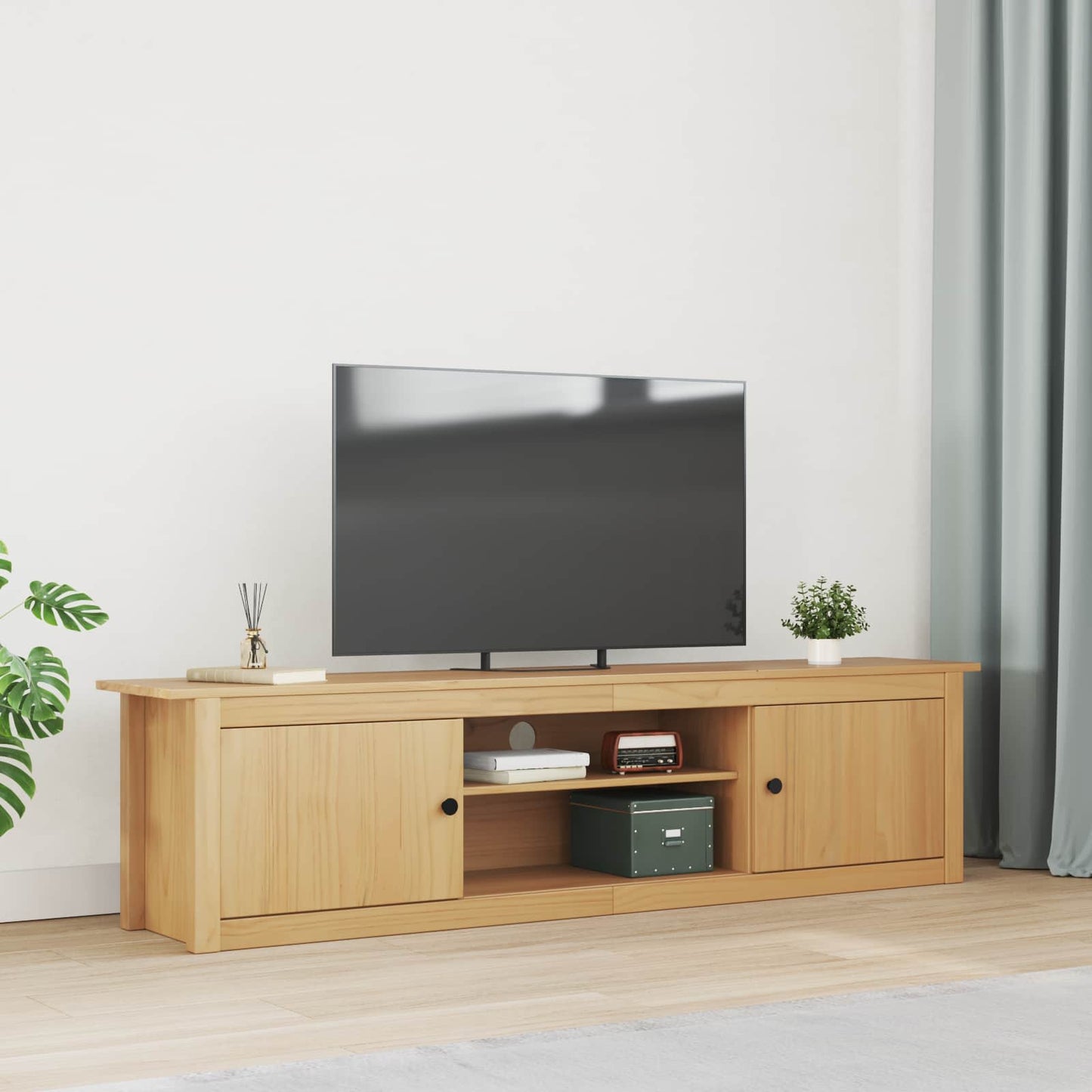 TV Rack HILL Honigbraun 158 x 40 x 39,5 cm Massives Kiefernholz