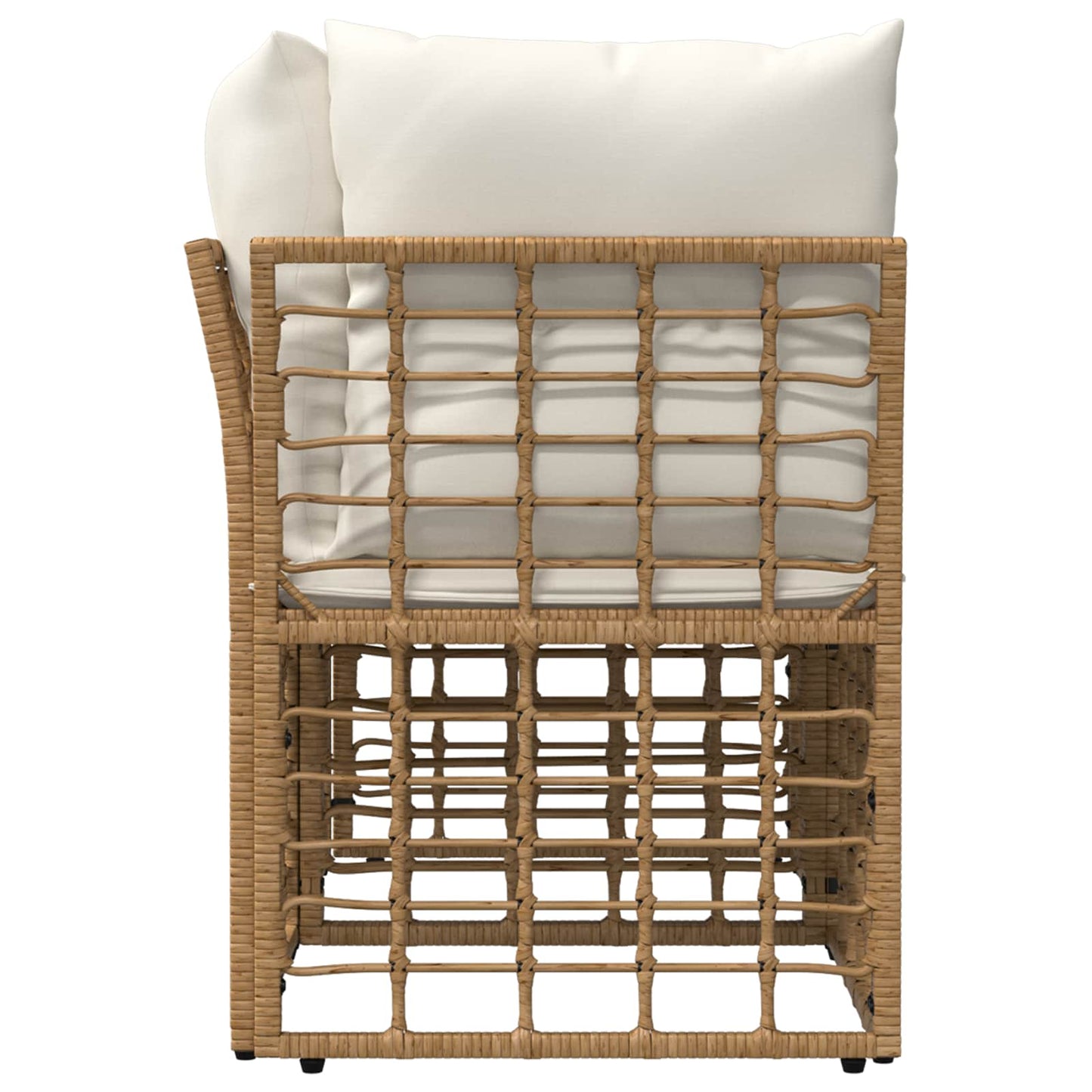 Outdoor-Lounge 2 pcs Natürlich und Cremweiß Poly-Rattan