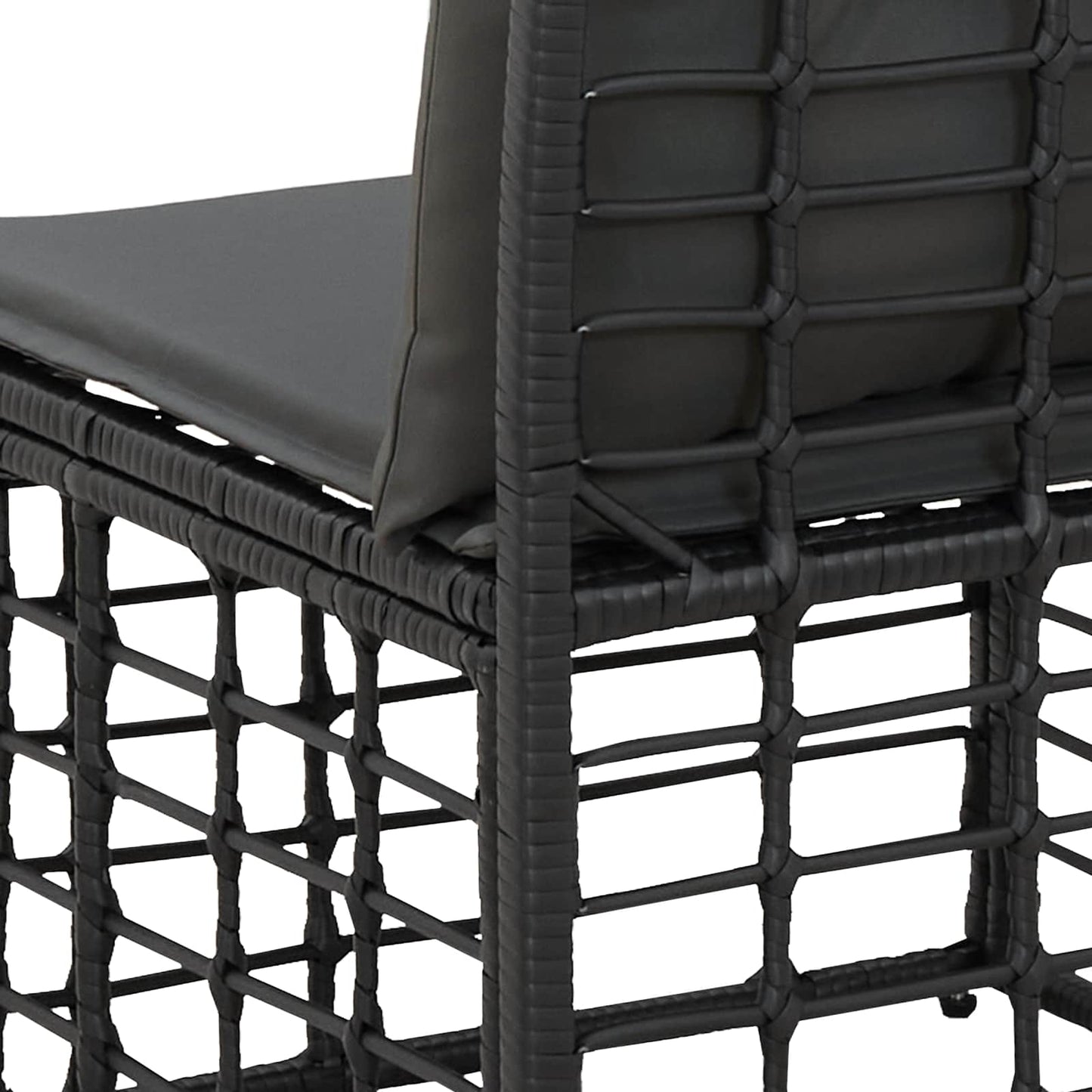 4-Sitzer Garten-Sofa ohne Armlehnen 4 pcs 4-Sitzanzahl Schwarz