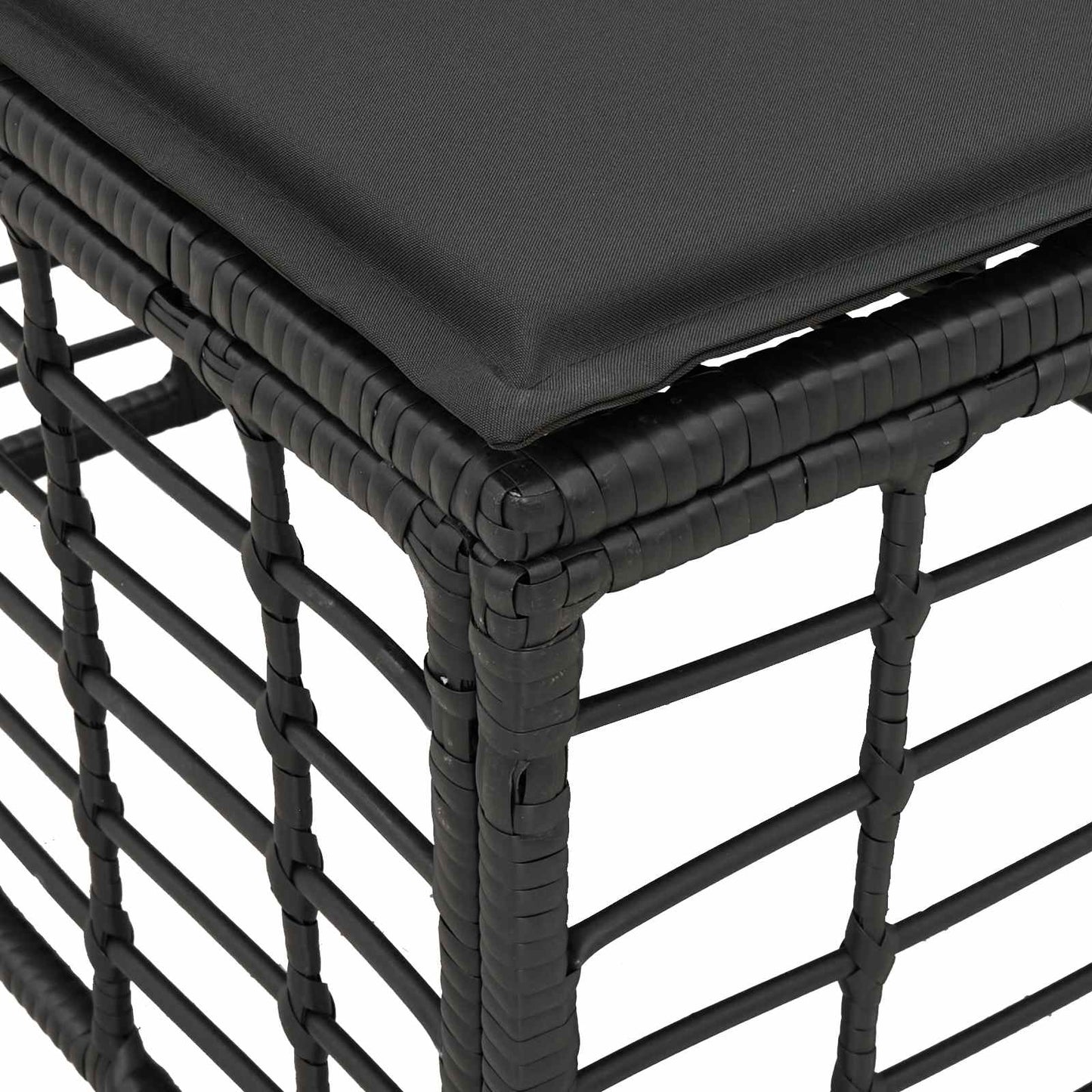 4-Sitzer Garten-Sofa ohne Armlehnen 4 pcs 4-Sitzanzahl Schwarz