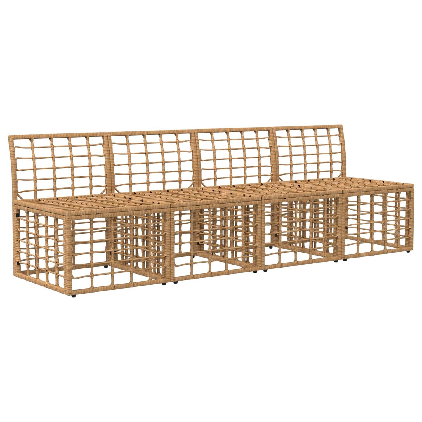 4-Sitzer Garten-Sofa ohne Armlehnen 4 pcs 4-Sitzanzahl Natur