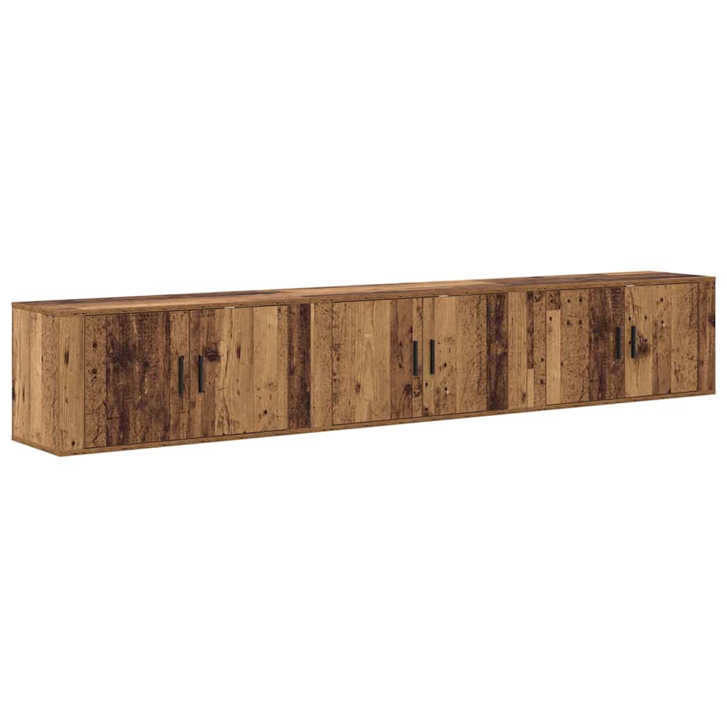 Wand-TV-Schrank Set 3 pcs Altholz 80 x 34,5 x 40 cm