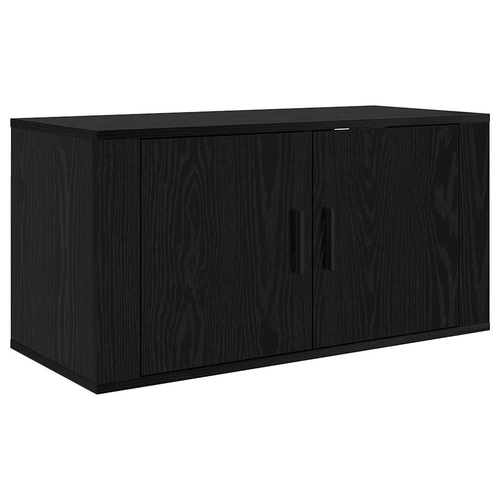 Wand-TV-Schrank Set 3 pcs Schwarz Eichen-Optik Holzwerkstoff