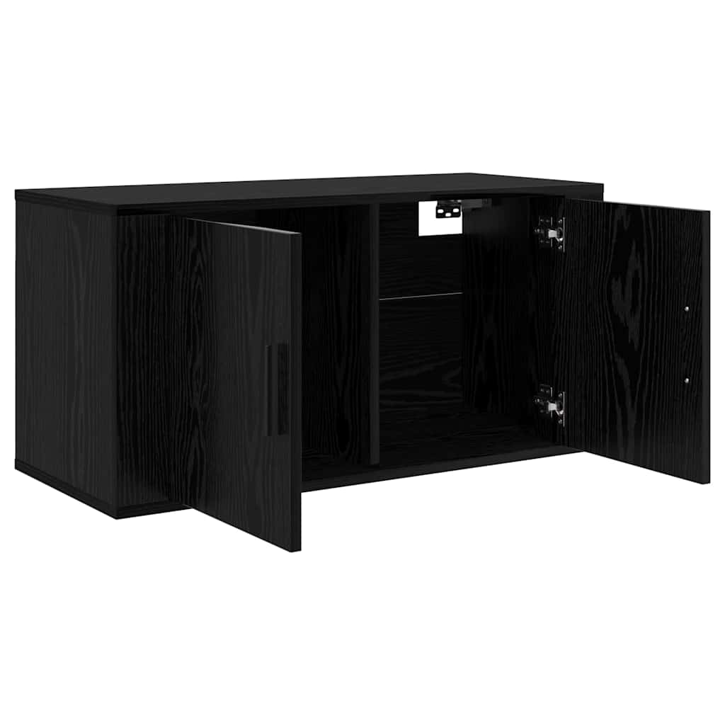 Wand-TV-Schrank Set 3 pcs Schwarz Eichen-Optik Holzwerkstoff