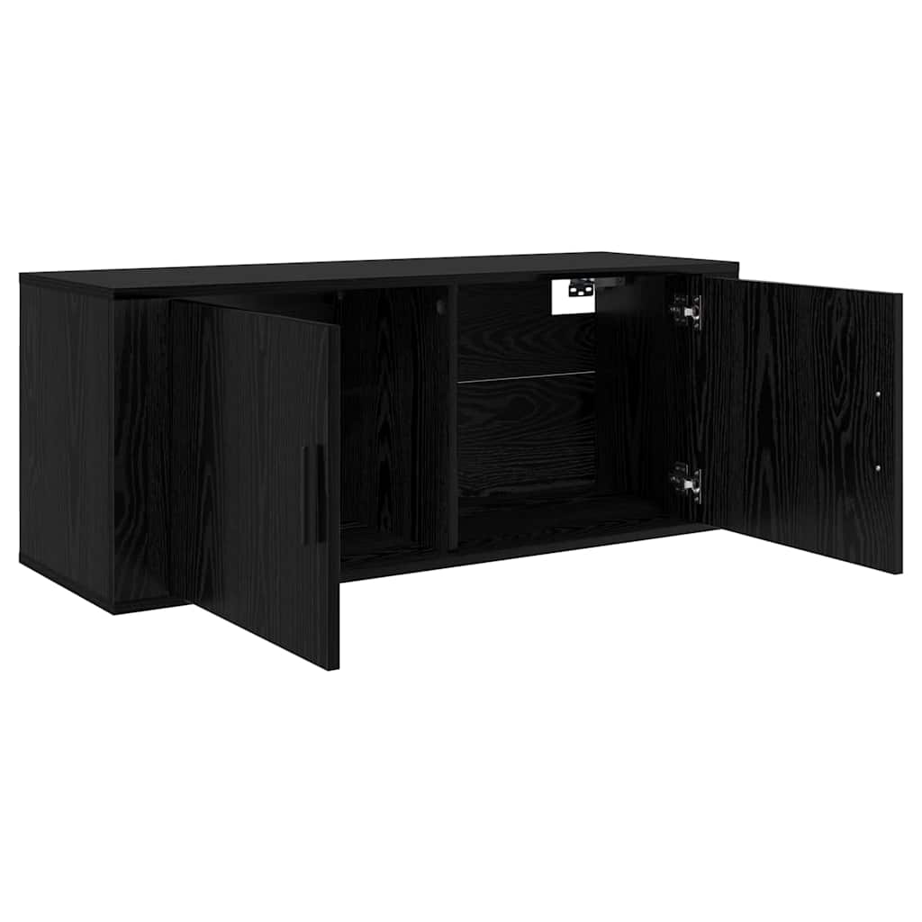 Wand-TV-Schrank Set 3 pcs Schwarz Eichen-Optik Holzwerkstoff