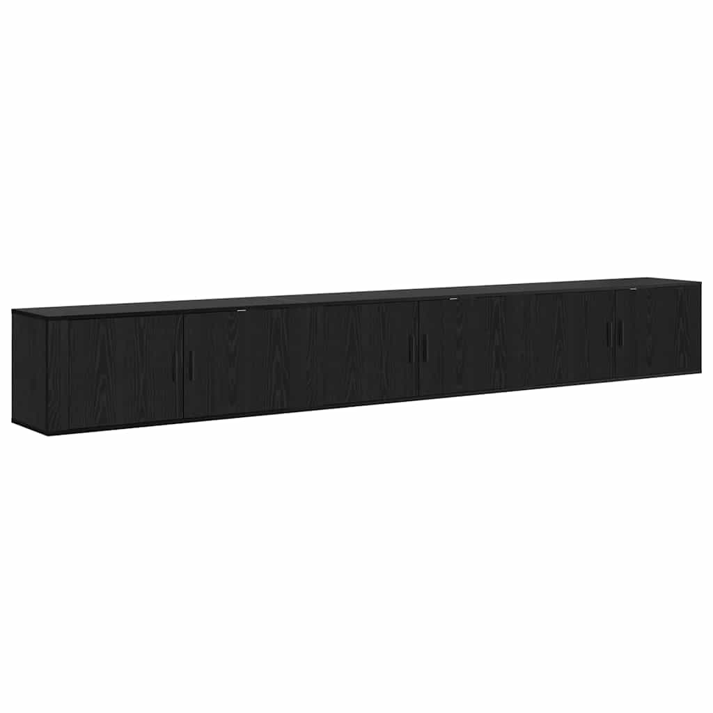 Wand-TV-Schrank Set 3 pcs Schwarz Eichen-Optik Holzwerkstoff