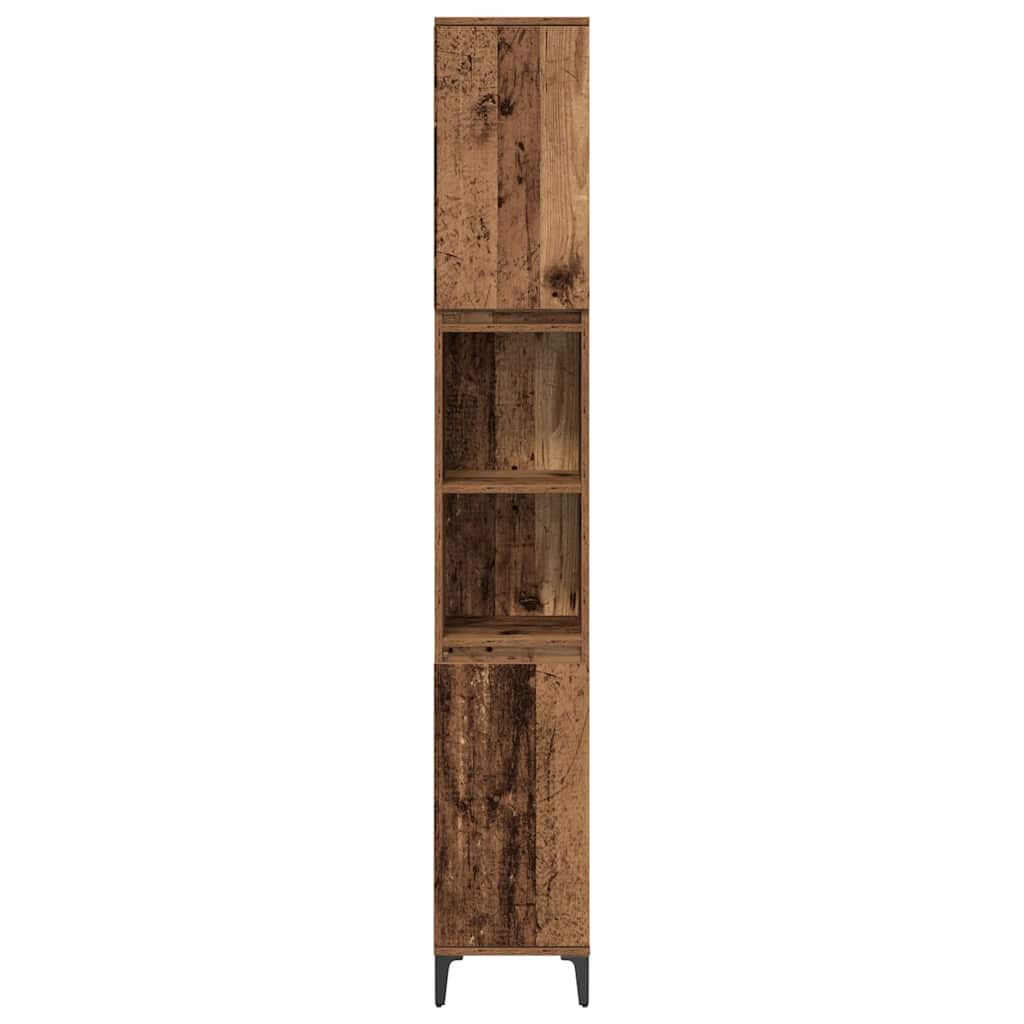 Badezimmermöbel-Set mit Regal 3 pcs Altholz Holzwerkstoff