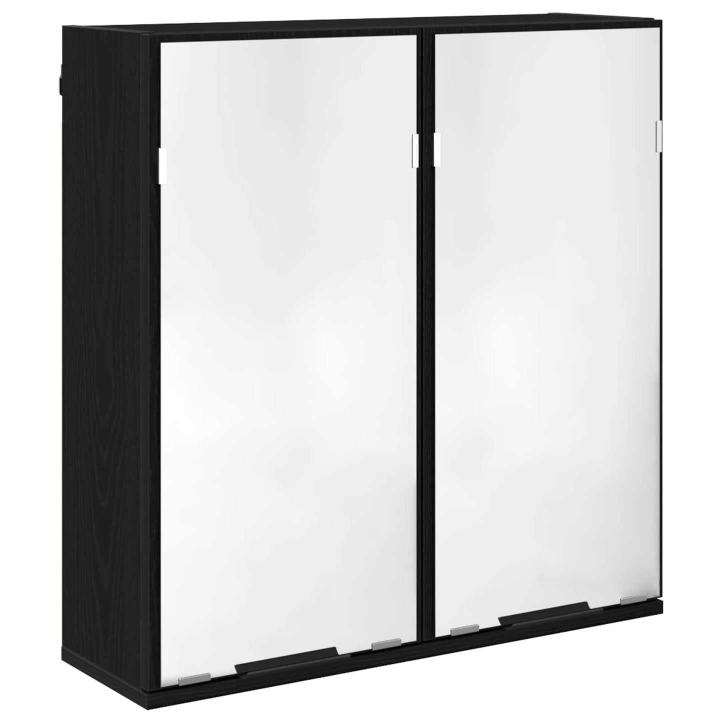 Badezimmermöbel-Set 3 pcs Schwarz Eichen-Optik Holzwerkstoff