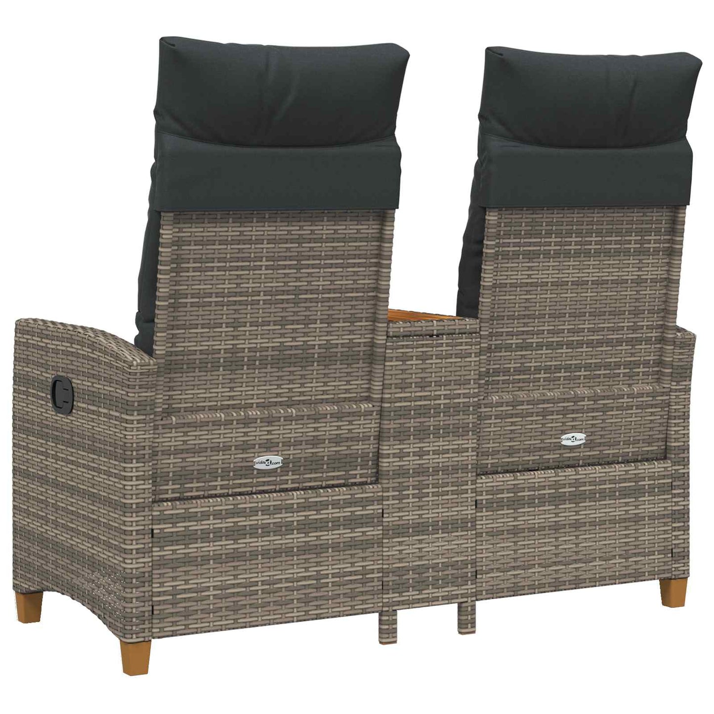 Liegebank mit Tisch Grau und Dunkelgrau 126 x 65 x 112 cm