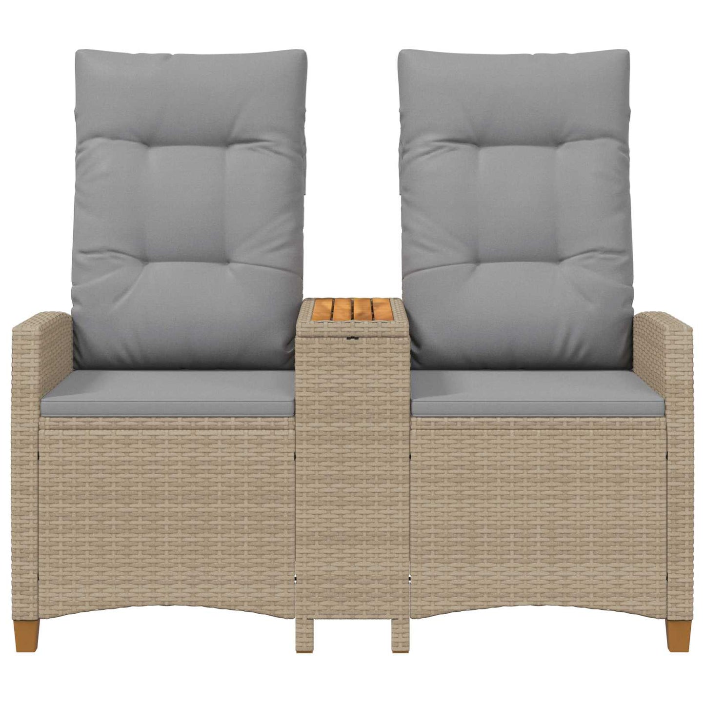 Liegebank mit Tisch Beige und Hellgrau 126 x 65 x 112 cm