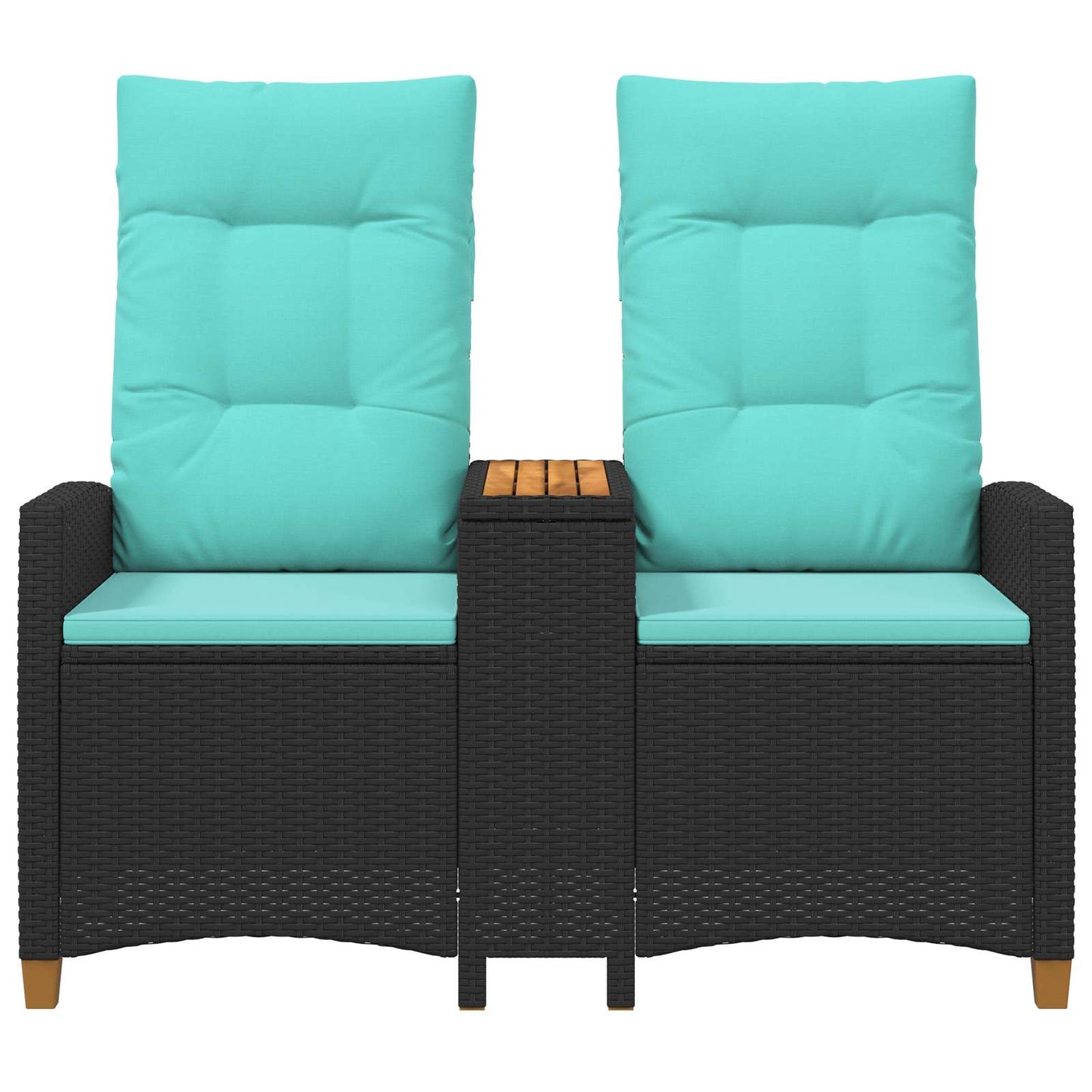 Liegebank mit Tisch Schwarz und Türkis 126 x 65 x 112 cm