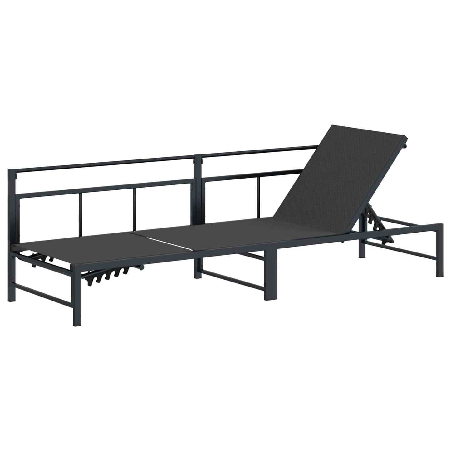 Sonnenliege Schwarz 200 x 62 x 59,5 cm Textilene