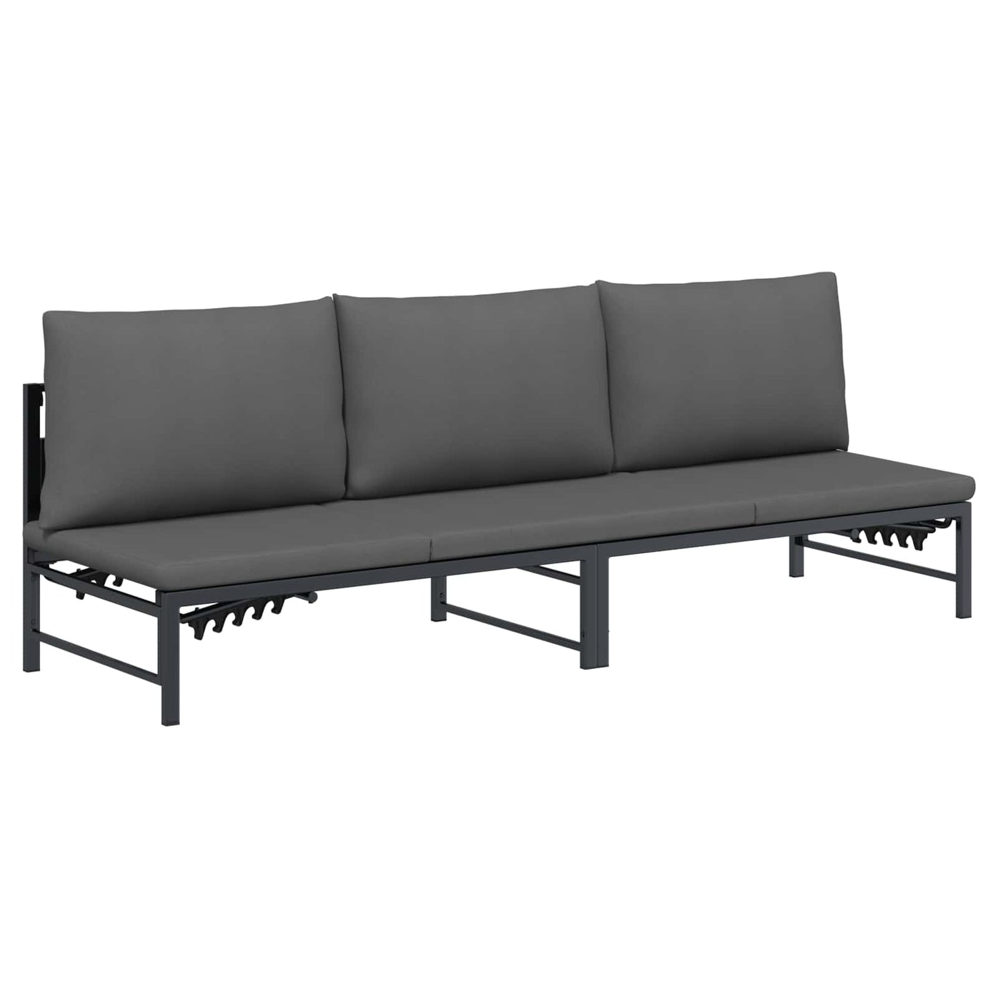 Sonnenliege für 3 Personen Schwarz 200 x 62 x 59,5 cm Textilene