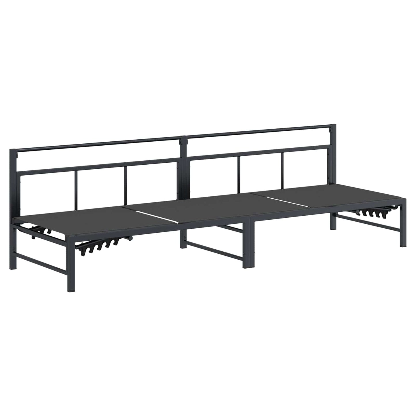 Sonnenliege für 3 Personen Schwarz 200 x 62 x 59,5 cm Textilene