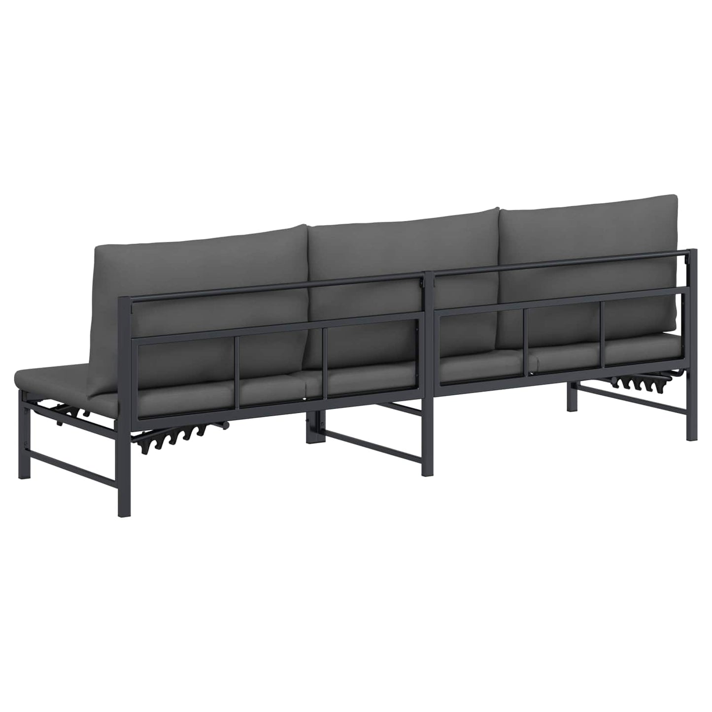 Sonnenliege für 3 Personen Schwarz 200 x 62 x 59,5 cm Textilene