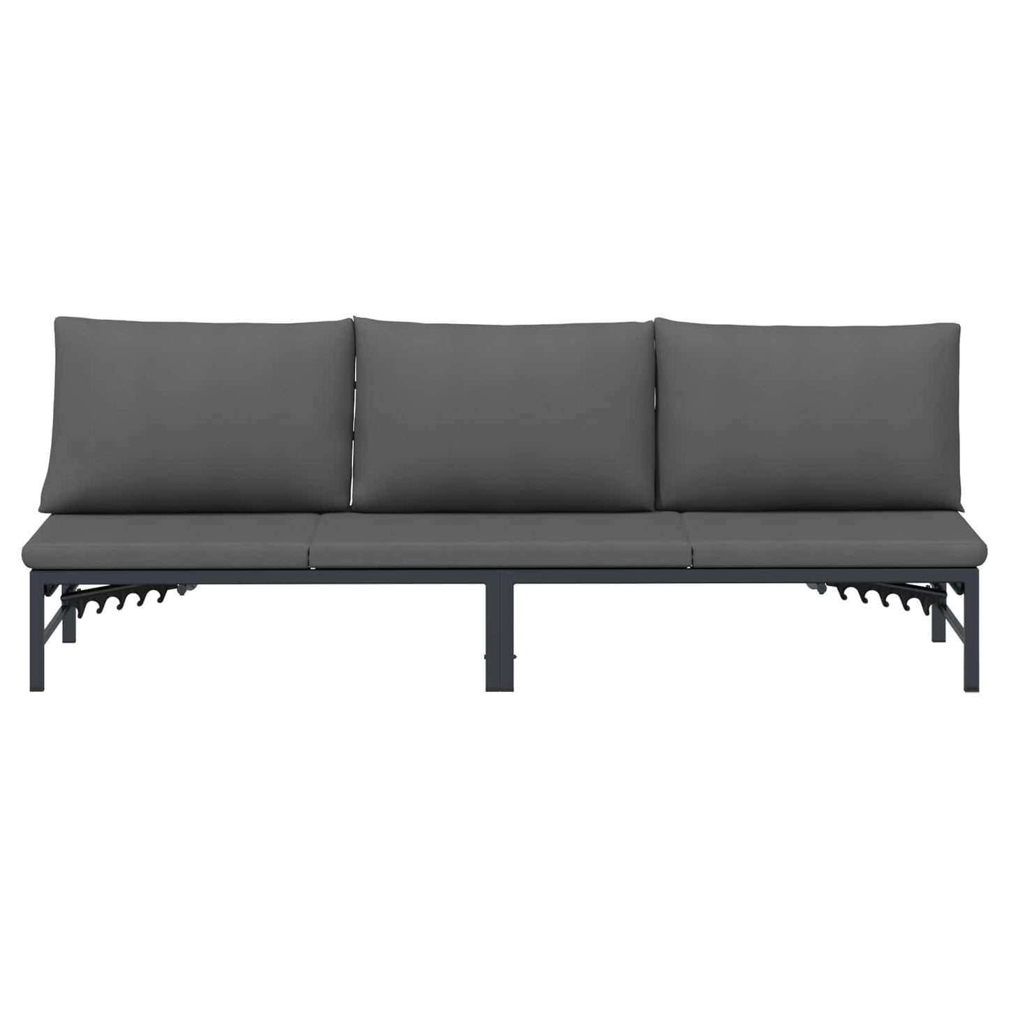 Sonnenliege für 3 Personen Schwarz 200 x 62 x 59,5 cm Textilene