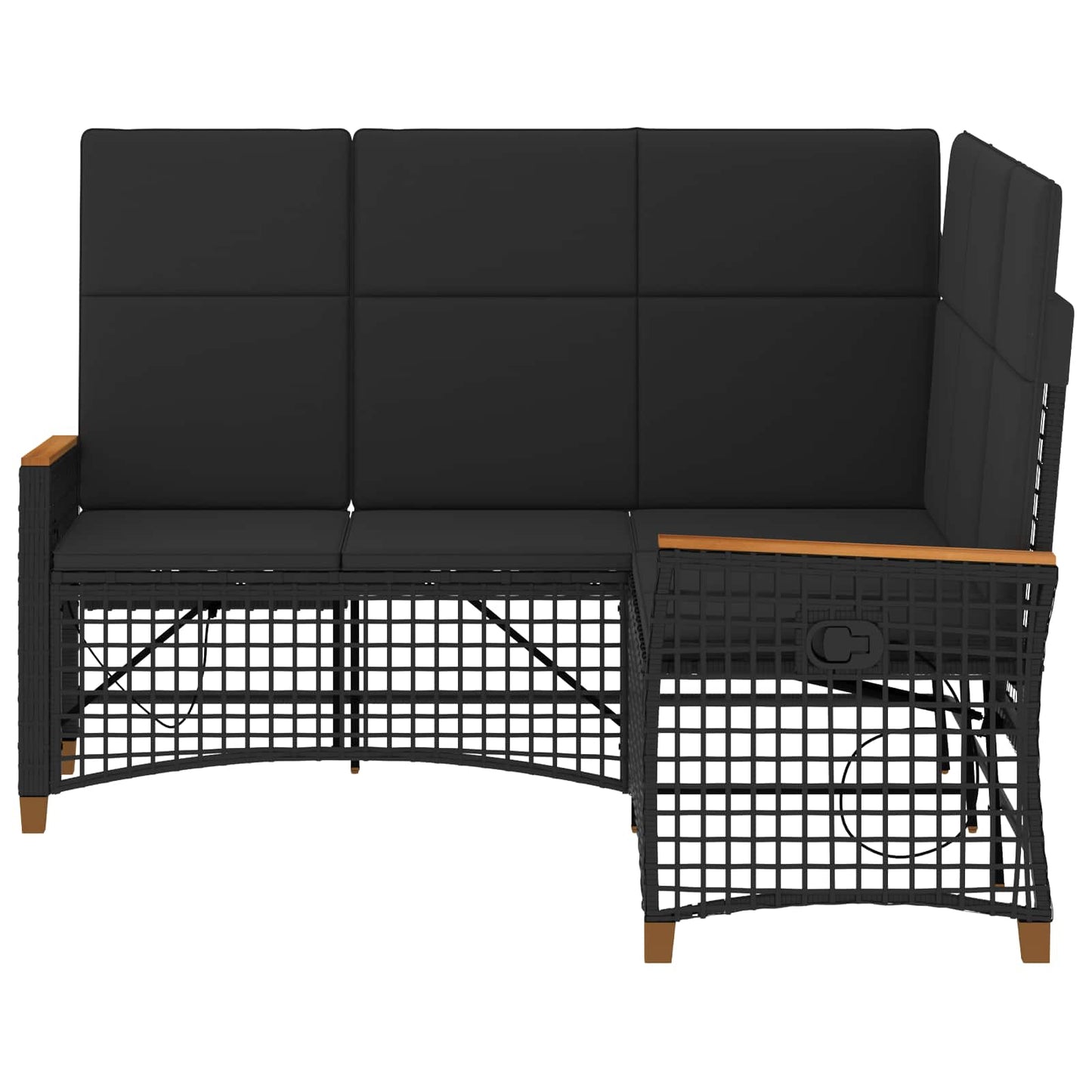 Garten Liegesofa Set Verstellbar Schwarz 164 x 164 x 112 cm
