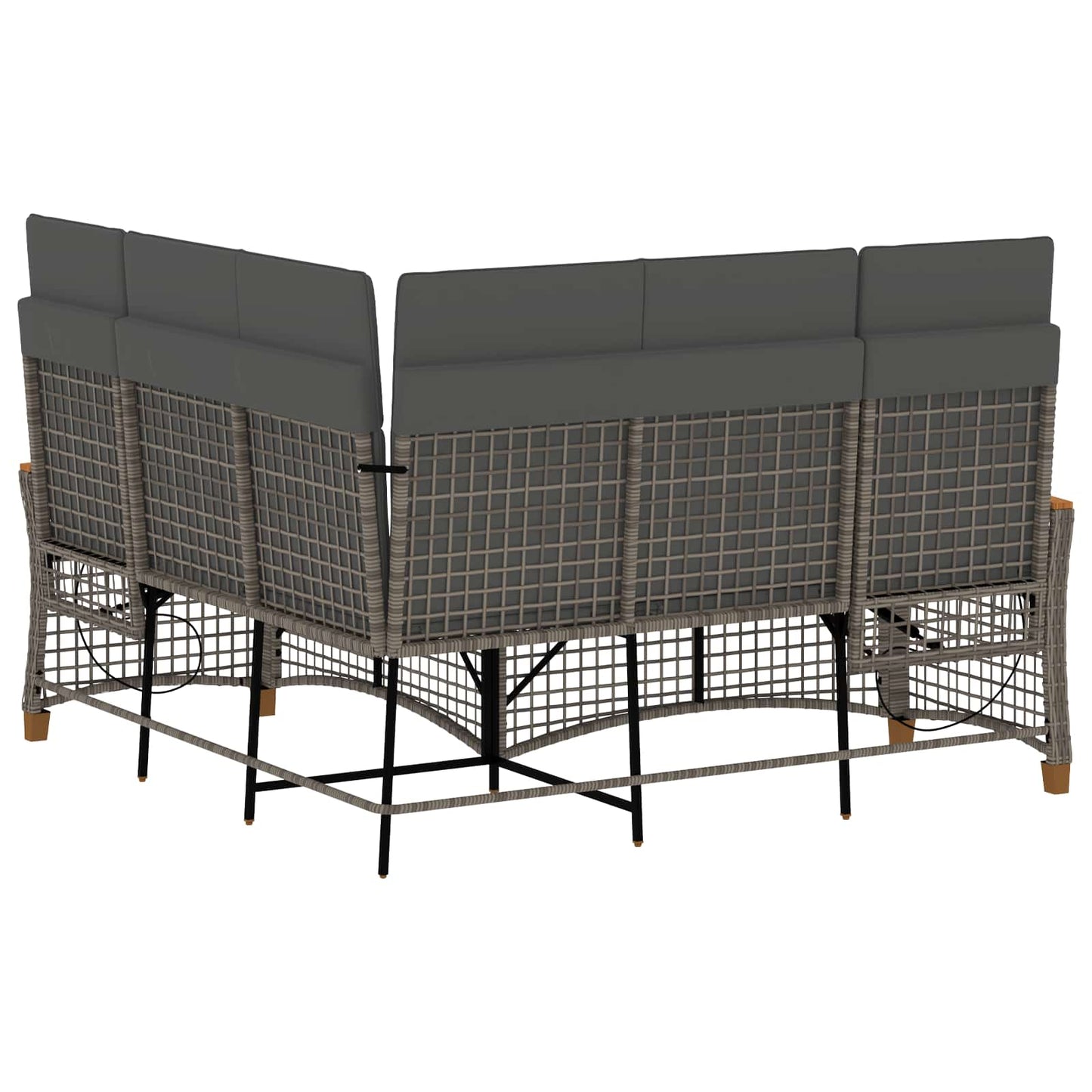 Garten Liegesofa Set Grau und Dunkelgrau 164 x 164 x 112 cm