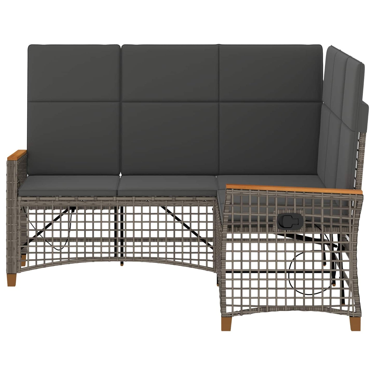 Garten Liegesofa Set Grau und Dunkelgrau 164 x 164 x 112 cm