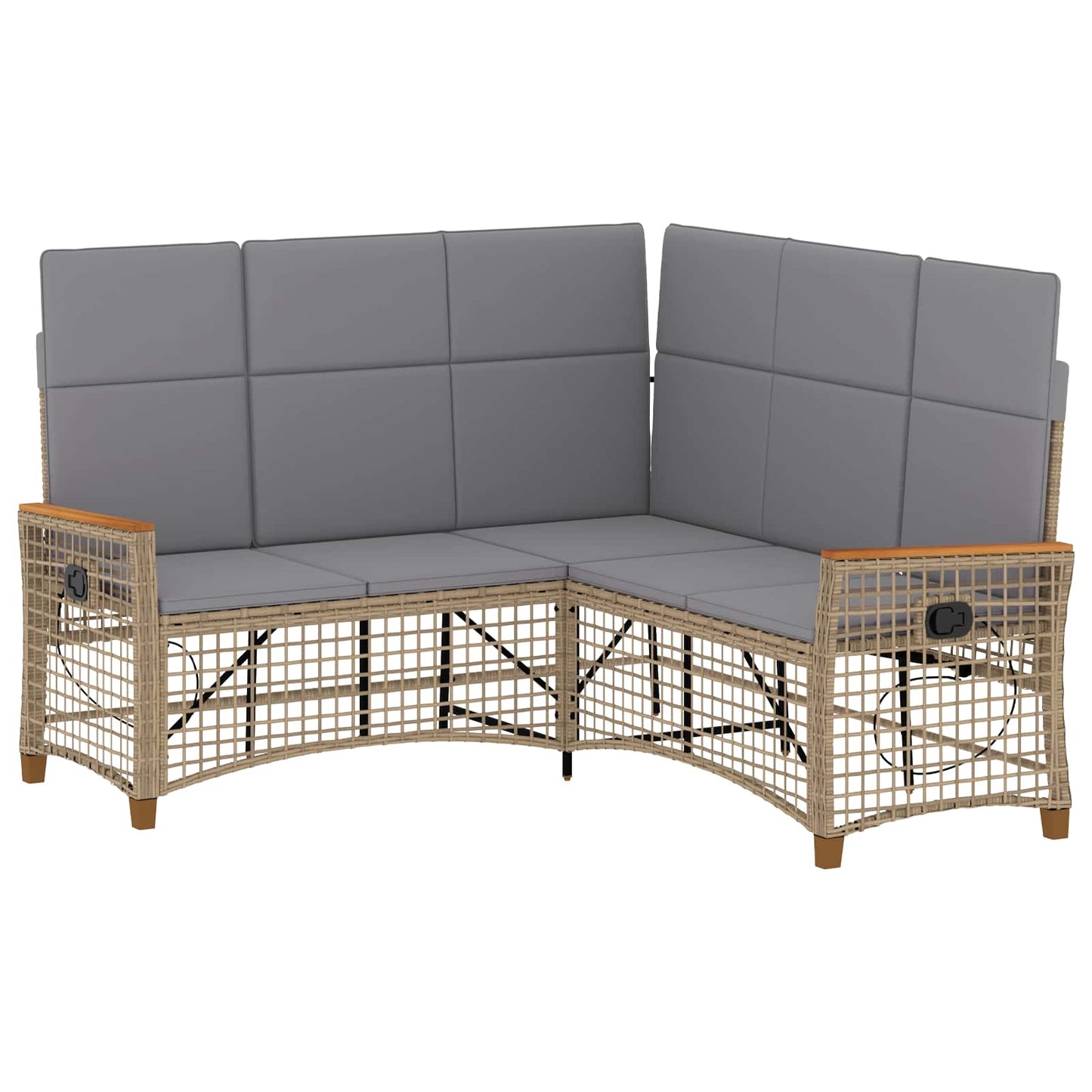 Garten Liegesofa Set Beige und Hellgrau 164 x 164 x 112 cm