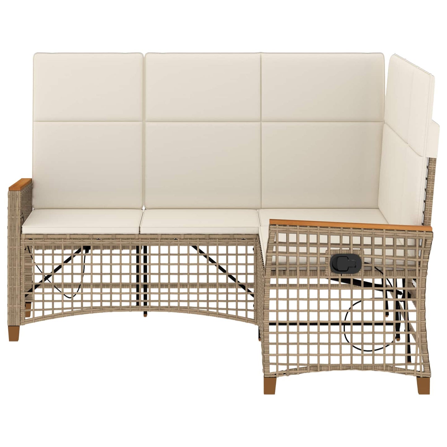Garten Liegesofa Set Beige und Cremeweiß 164 x 164 x 112 cm