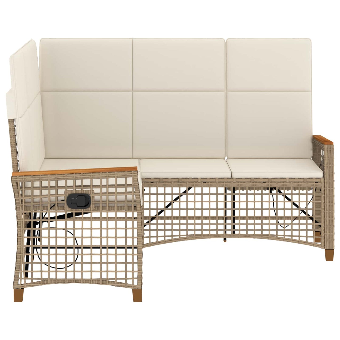 Garten Liegesofa Set Beige und Cremeweiß 164 x 164 x 112 cm