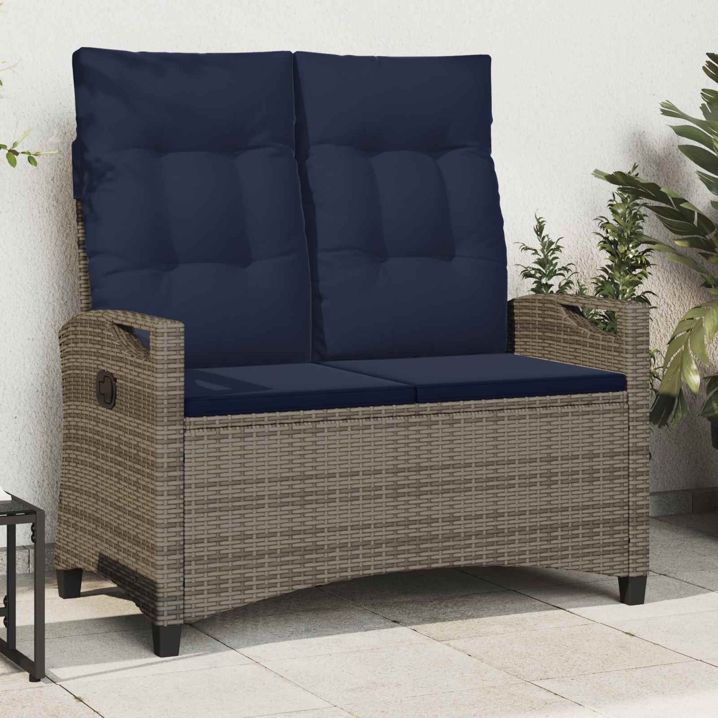 Gartenbank mit Kissen 105 x 60 x 112 cm Stahl