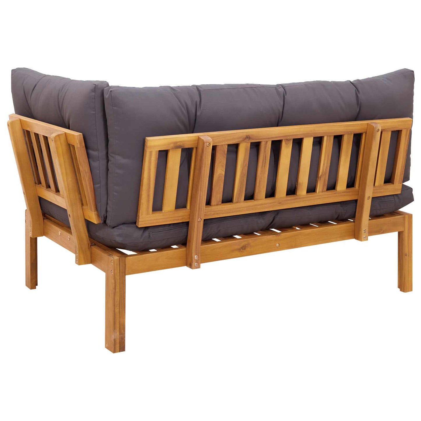 Ecksofa Einheit Natürlich und Dunkelgrau 132 x 92 x 82 cm