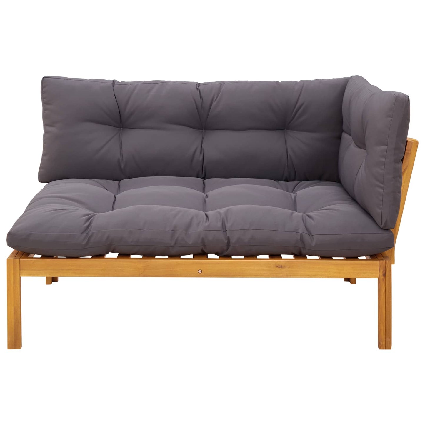Ecksofa Einheit Natürlich und Dunkelgrau 132 x 92 x 82 cm