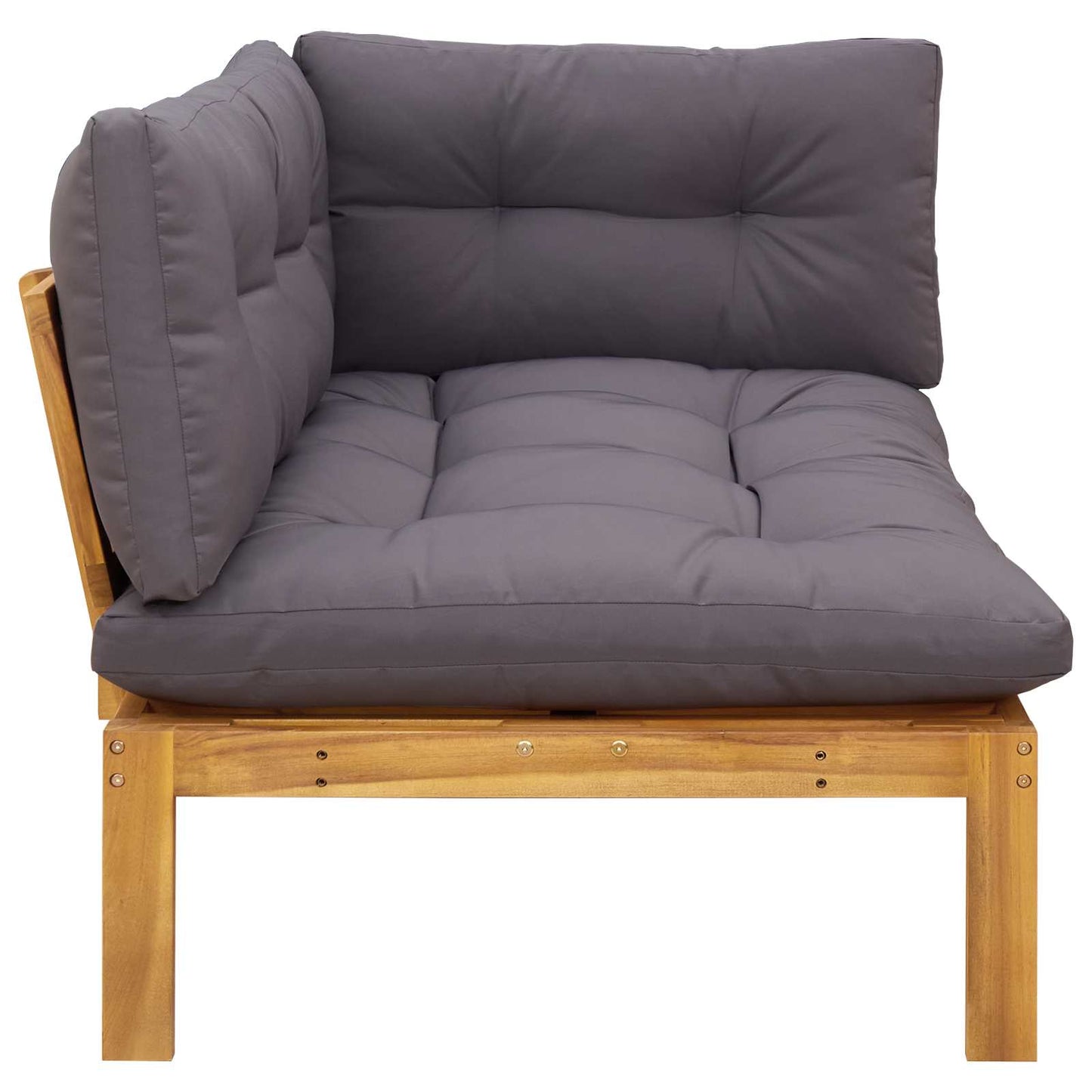 Ecksofa Einheit Natürlich und Dunkelgrau 132 x 92 x 82 cm