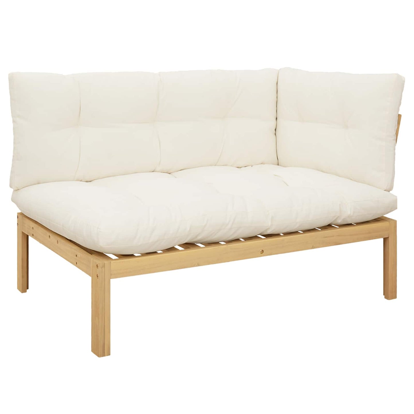 Ecksofa Einheit Helles Akazie und cremeweiß 132 x 92 x 82 cm