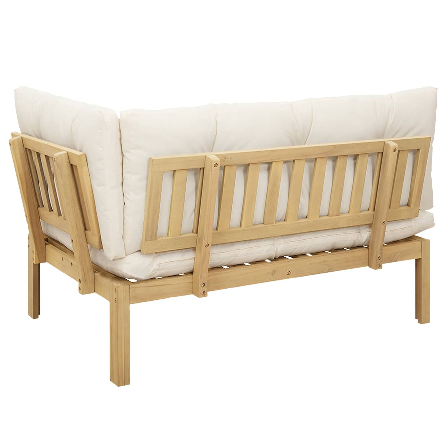 Ecksofa Einheit Helles Akazie und cremeweiß 132 x 92 x 82 cm