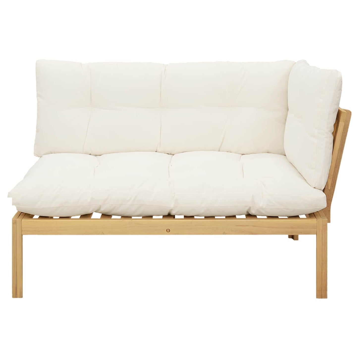 Ecksofa Einheit Helles Akazie und cremeweiß 132 x 92 x 82 cm