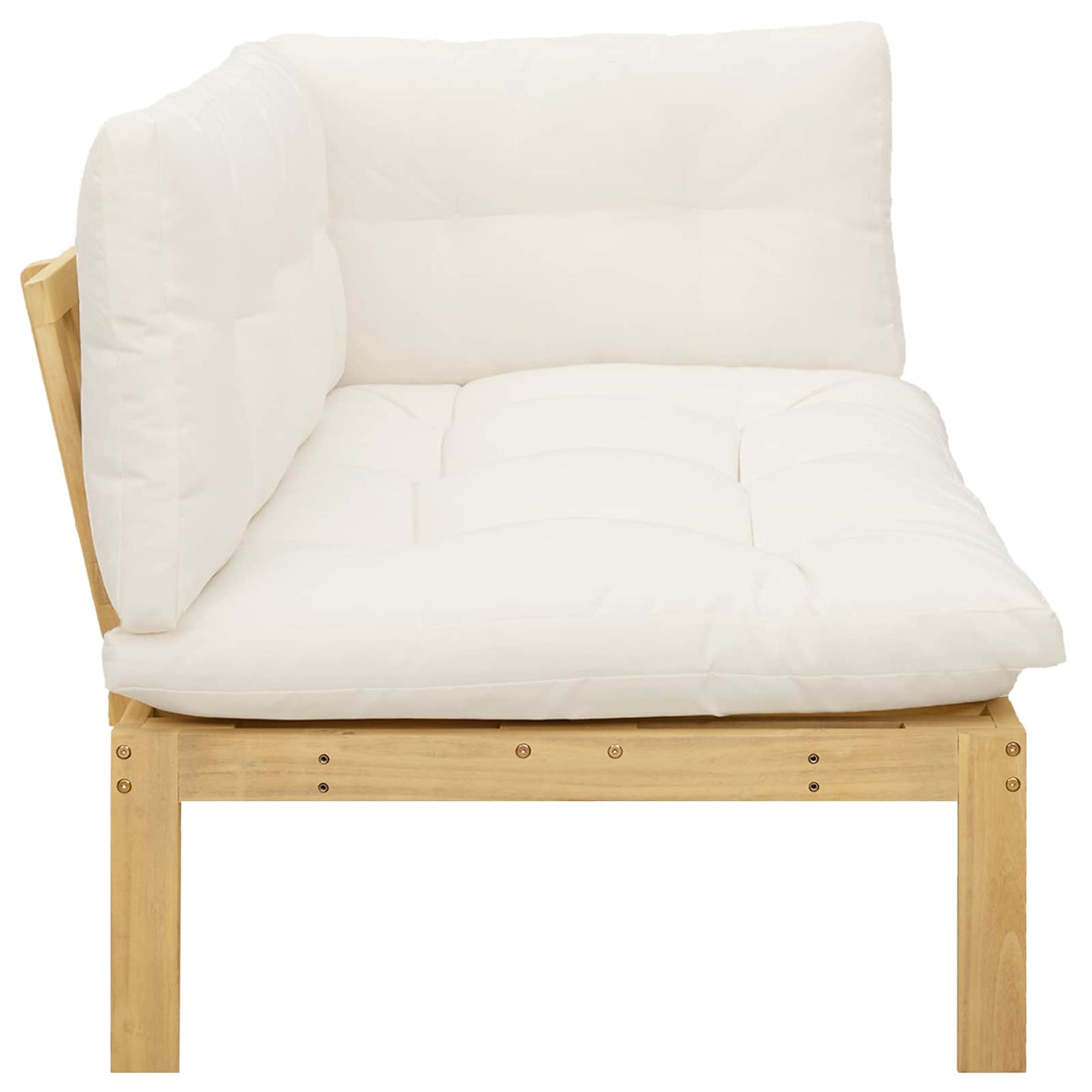 Ecksofa Einheit Helles Akazie und cremeweiß 132 x 92 x 82 cm