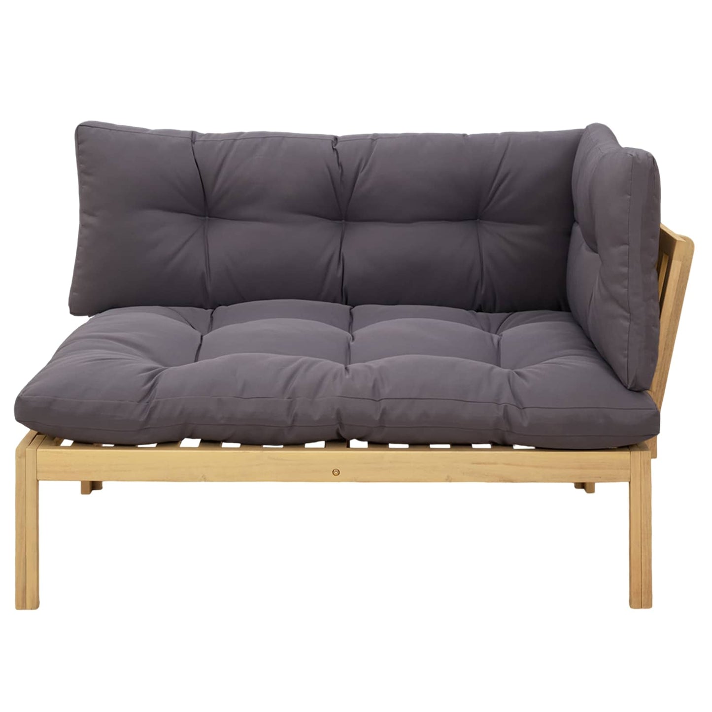 Ecksofa Einheit Helles Akazie und Dunkelgrau 132 x 92 x 82 cm
