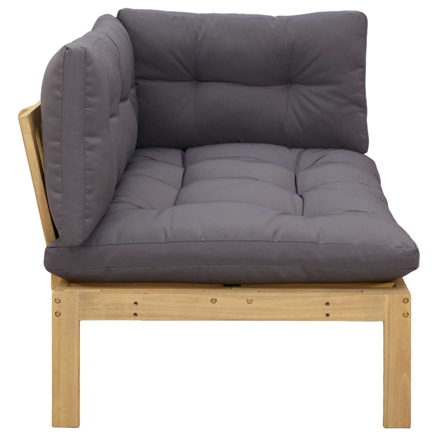 Ecksofa Einheit Helles Akazie und Dunkelgrau 132 x 92 x 82 cm
