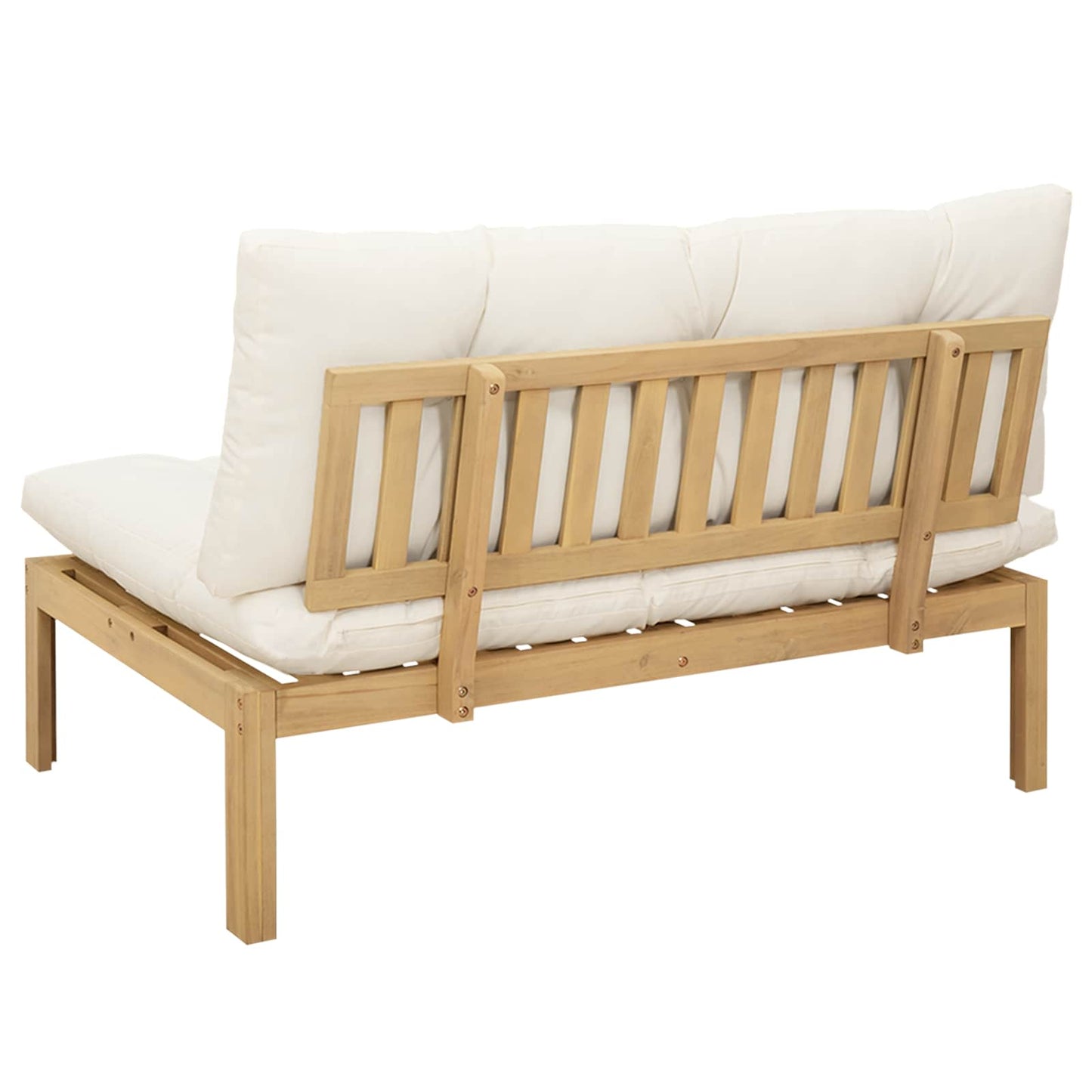 Mittelsofa Einheit Helles Akazie und cremeweiß 120 x 80 x 82 cm