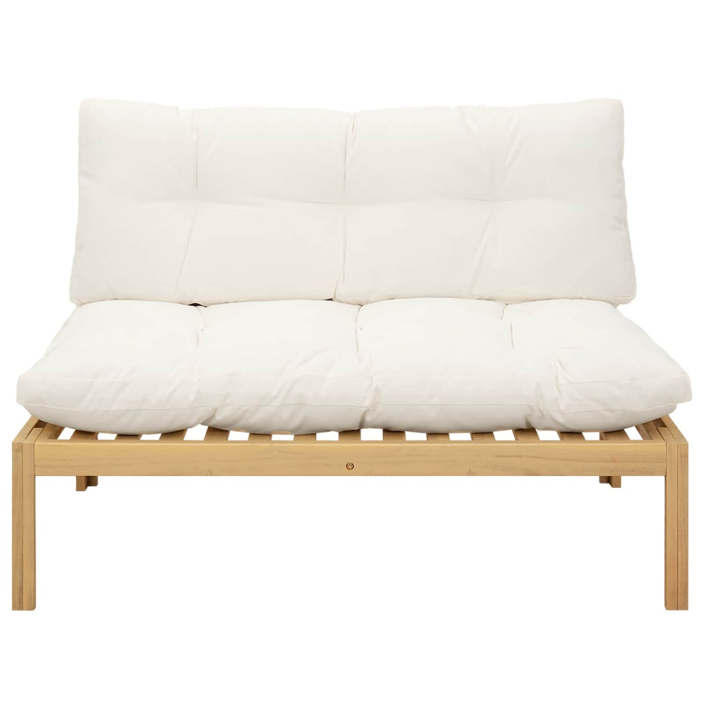 Mittelsofa Einheit Helles Akazie und cremeweiß 120 x 80 x 82 cm