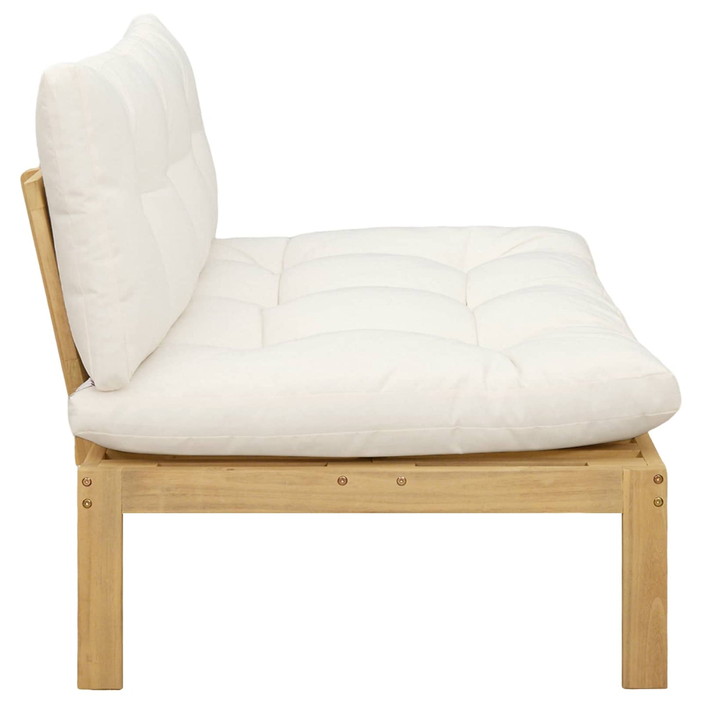Mittelsofa Einheit Helles Akazie und cremeweiß 120 x 80 x 82 cm