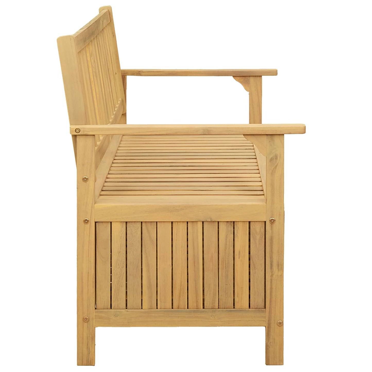 Sitzbank mit Stauraum mit Tür 120 x 63 x 84 cm Massiv-Akazie
