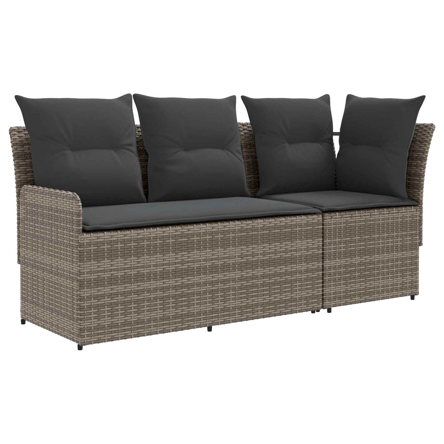 Gartenarmsessel mit Ecksofa 2 Stück Grau und Dunkelgrau