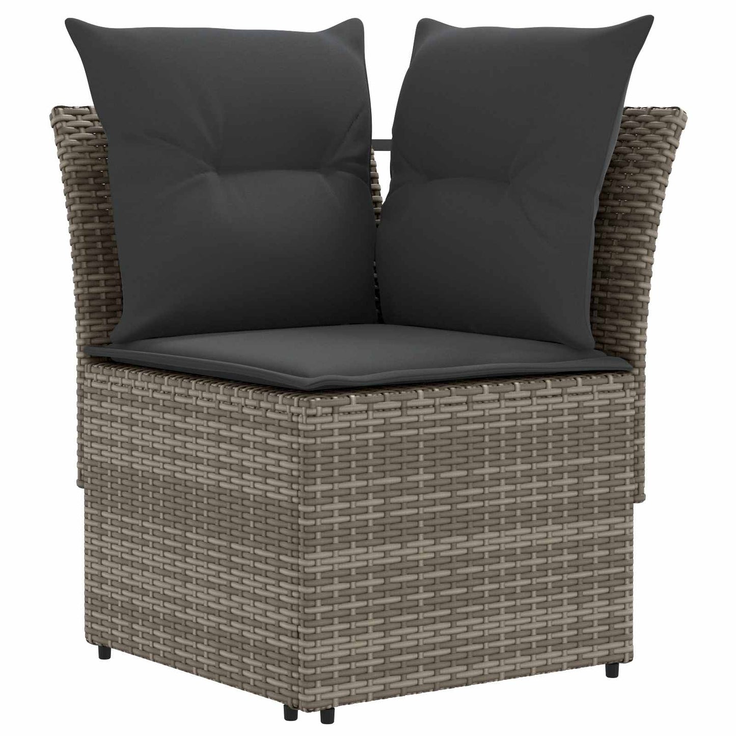 Gartenarmsessel mit Ecksofa 2 Stück Grau und Dunkelgrau