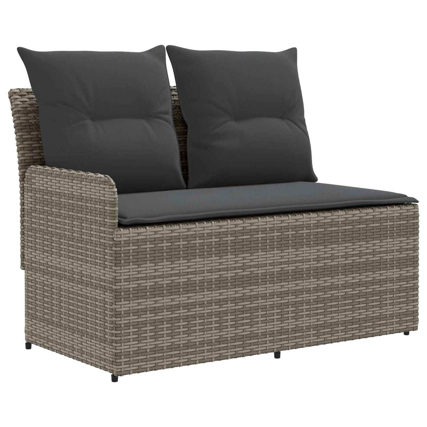 Gartenarmsessel mit Ecksofa 2 Stück Grau und Dunkelgrau